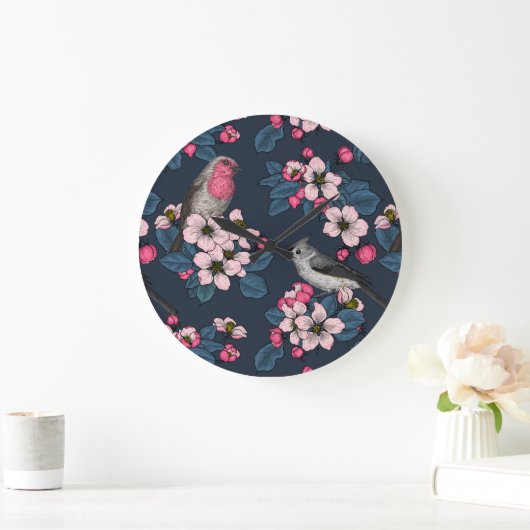 Vogels en bloesems grote klok (Huis)