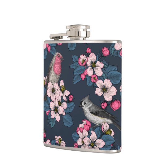 Vogels en bloesems heupfles (Links)