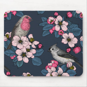 Vogels en bloesems muismat