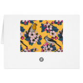 Vogels en bloesems op geel (Achterkant Horizontaal)