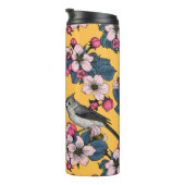 Vogels en bloesems op geel thermosbeker (Geroteerd rechts)