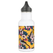 Vogels en bloesems op geel waterfles  (Links)