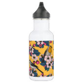 Vogels en bloesems op geel waterfles  (Rechts)