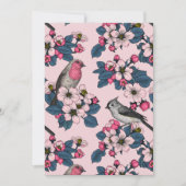 Vogels en bloesems op roze (Voorkant)