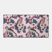 Vogels en bloesems op roze bureaumat (Voorkant)