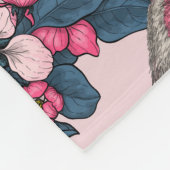 Vogels en bloesems op roze fleece deken (Hoek)