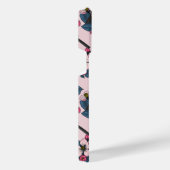 Vogels en bloesems op roze iPhone hoesje (Rechterkant)