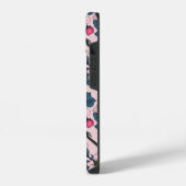 Vogels en Bloesems op roze iPhone Hoesje (Linkerkant)