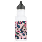Vogels en bloesems op roze waterfles  (Rechts)