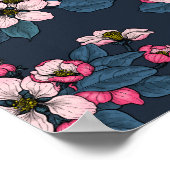 Vogels en bloesems poster (Hoek)