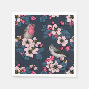 Vogels en bloesems servet