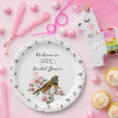 Vogels en bloesems Tea Party Shower Papieren Bordje (Feest)