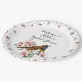 Vogels en bloesems Tea Party Shower Papieren Bordje (Gekanteld)