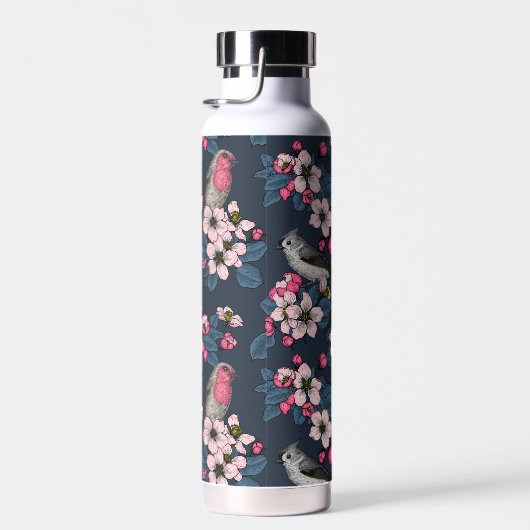 Vogels en bloesems waterfles (Rechts)