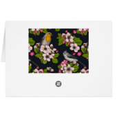 Vogels en bloesems, zwart (Achterkant Horizontaal)