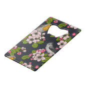 Vogels en bloesems, zwart creditkaart flessenopener (Achterkant Gekanteld)