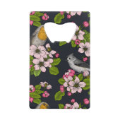 Vogels en bloesems, zwart creditkaart flessenopener (Achterkant)