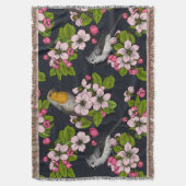 Vogels en bloesems, zwart deken (Voorkant Verticaal)