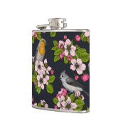 Vogels en bloesems, zwart heupfles (Links)