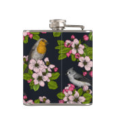 Vogels en bloesems, zwart heupfles (Achterkant)