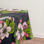 Vogels en bloesems, zwart tafelkleed (Voorbeeld)
