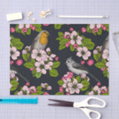Vogels en bloesems, zwart tissuepapier (Craft)