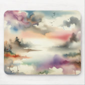 Vogels en bomen in Waterverf Muismat (Voorkant)