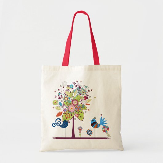 Vogels en bomen tote bag (Voorkant)