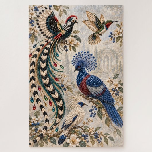 Vogels en Botanische Legpuzzel (Verticaal)