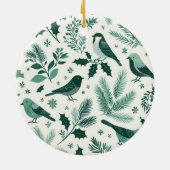 Vogels en Boughs Vakantie Motief Keramisch Ornament (Achterkant)
