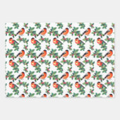 Vogels en Bunnies personaliseren Kerstmis 3 Inpakpapier Vel (Voorkant 3)