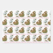 Vogels en Bunnies personaliseren Kerstmis 3 Inpakpapier Vel (Voorkant)