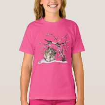 Vogels en Bunny Rabbit T-Shirt