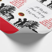 VOGELS EN CHRISTMAS TREE Black White Red Pareltjes Cadeaupapier (Hoek)