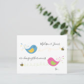 Vogels en de Bijen Namen veranderen Zwangerschap Aankondigingskaart (Staand voorkant)