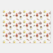 Vogels en Desserts Aquarel Bruidsdouche Inpakpapier Vel (Voorkant)