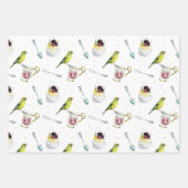 Vogels en desserts waterverf bruidsdouche inpakpapier vel (Voorkant 3)