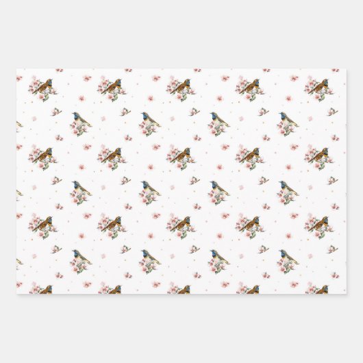 Vogels en desserts waterverf bruidsdouche inpakpapier vel (Voorkant 2)