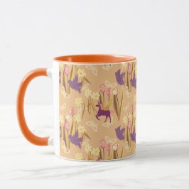 Vogels en eenhoorns op lentemaand mok