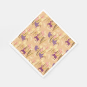 Vogels en eenhoorns op lentemaand servet (Hoek)