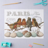 Vogels en eieren  Frans Parijs Tekst Decoupage Tissuepapier (Craft)