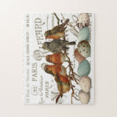 Vogels en eieren  Franse namen Puzzle Legpuzzel (Verticaal)