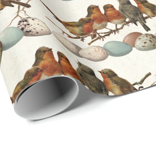 Vogels en eieren Robin  Parchment Decoupage Cadeaupapier (Rol Hoek)