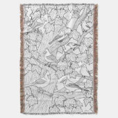 Vogels en esdoorn U-verf of kleurstof Deken (Voorkant Verticaal)