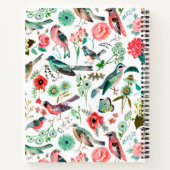 Vogels en florale meerkleurige all-overdruk notitieboek (Achterkant)
