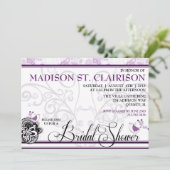 Vogels en florishans Fancy uitnodiging voor een br (Staand voorkant)