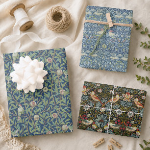 Vogels en Fruit Vintage William Morris Patronen Inpakpapier Vel