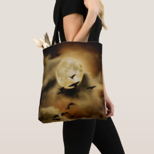 Vogels en gouden wolken tote bag