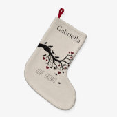 Vogels en hartenbomen kleine kerstsok (Voorkant (Hangend))