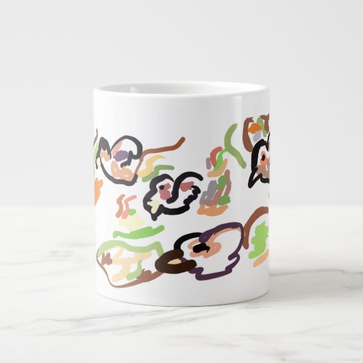 Vogels en herfst grote koffiekop (Voorkant)